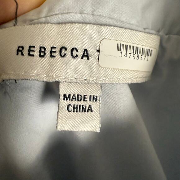 Rebecca Taylor Light Blue Smocked Bubble Sleeveless Mini Dress Size 8 - Picture 13 of 15